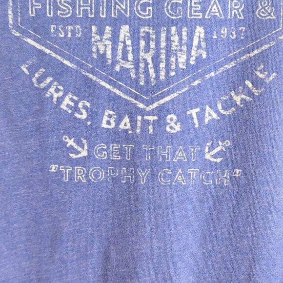 Izod Short Sleeve Blue Distressed Graphic Tee Shirt XL - Picture 6 of 6